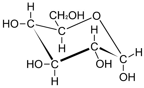 α-グルコース(環状構造)(いす形)